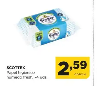 Alimerka Scottex Papel Higiénico Húmedo Fresh, 74 uds oferta
