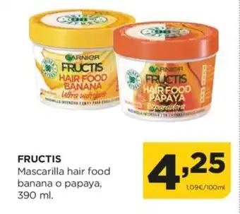 Alimerka Fructis Mascarilla Hair Food Banana o Papaya, 390ml oferta