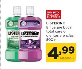 Alimerka Listerine Enjuague Bucal Total Care o Dientes Y Encias, 500ml oferta