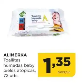 Alimerka Alimerka Toallitas Húmedas Baby Pieles Atópicas, 72 uds. oferta