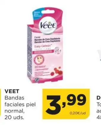 Alimerka Veet Bandas Faciales Piel Normal, 20 uds. oferta