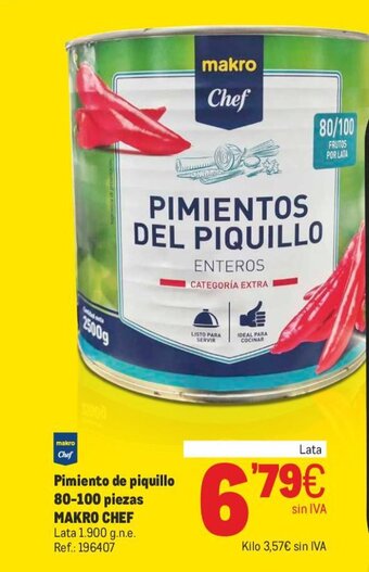 Makro Pimiento de Piquillo 80-100 Piezas Makro Chef oferta