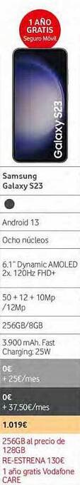 Vodafone Samsung galaxy s23 oferta