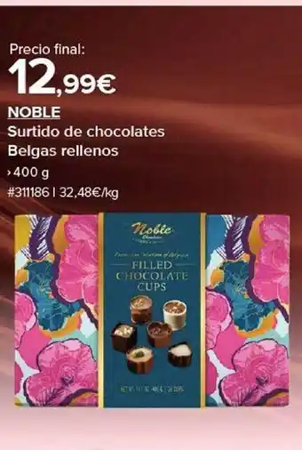 Costco Noble surtido de chocolates belgas rellenos oferta