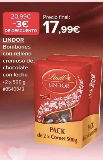 Costco Lindor bombones con relleno cremoso de chocolate con leche oferta