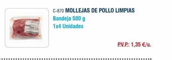 Abordo Mollejas de pollo limpias oferta