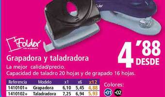 Folder Folder grapadora y taladradora oferta