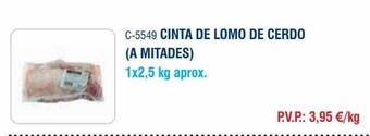 Abordo Cinta de lomo de cerdo (a mitades) oferta