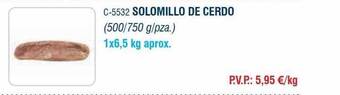 Abordo Solomillo de cerdo oferta