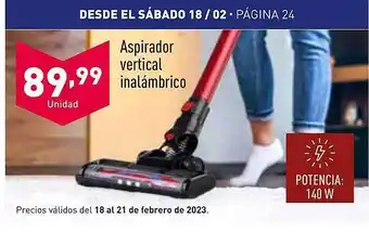 ALDI Aspirador vertical inalámbrico oferta