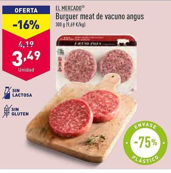 ALDI El mercado burguer meat de vacuno angus oferta