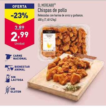 ALDI El mercado chispas de pollo oferta