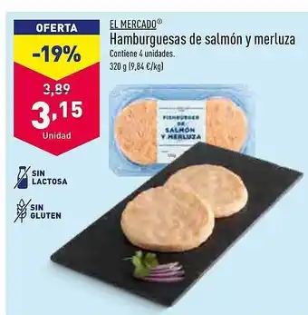 ALDI El mercado hamburguesas de salmón y merluza oferta