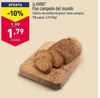 ALDI El horno pan campeón del munto oferta