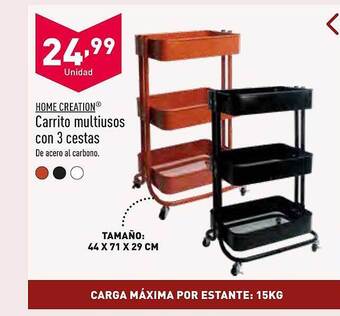 ALDI Home creation carrito multiusos con 3 cestas oferta