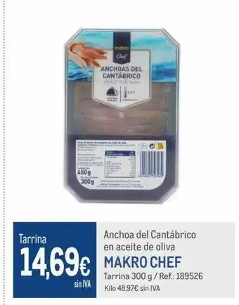 Makro Anchoa del cantábrico en aceite de oliva makro chef oferta