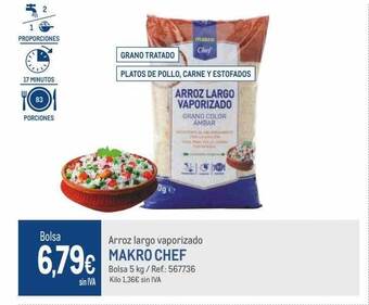 Makro Arroz largo vaporizado makro chef oferta