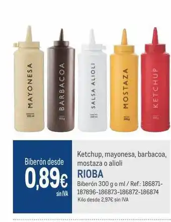 Makro Ketchup, mayonesa, barbacoa, mostaza o alioli rioba oferta