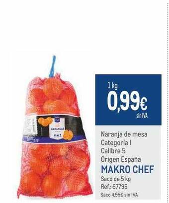 Makro Naranja de mesa makro chef oferta