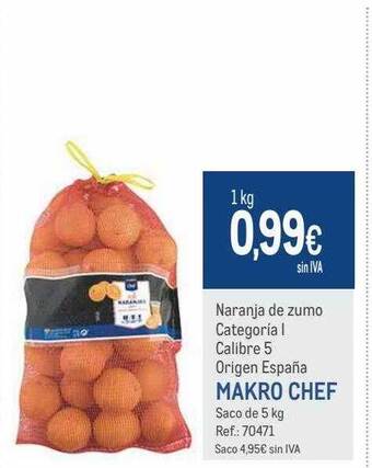 Makro Naranja de zumo makro chef oferta