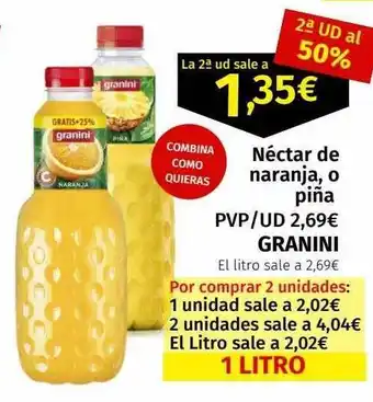 Maskom Supermercados Néctar de naranja o piña granini oferta