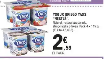 E.Leclerc Yogur Griego Yaos "Nestlé" oferta