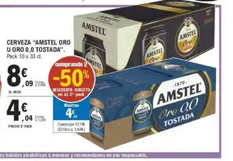 E.Leclerc Cerveza "Amstel Oro u Oro 0.0 Tostada" oferta