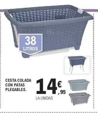 E.Leclerc Cesta Colada Con Patas Plegables oferta