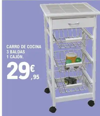 E.Leclerc Carro de Cocina 3 Baldas 1 Cajón oferta
