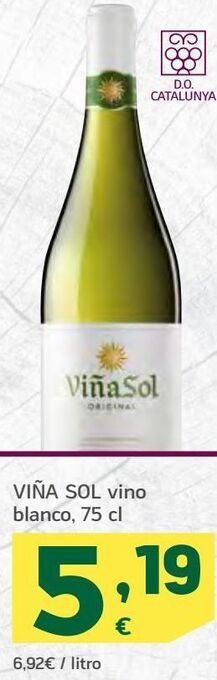 HiperDino Vino blanco viña sol oferta