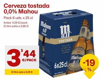 AhorraMas Cerveza sin alcohol mahou oferta
