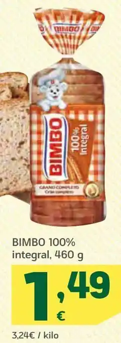 HiperDino Pan de molde integral bimbo oferta