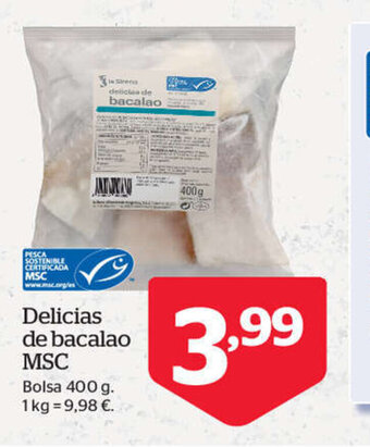 La Sirena Delicias de Bacalao MSC oferta
