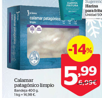 La Sirena Calamar Patagónico Limpio oferta