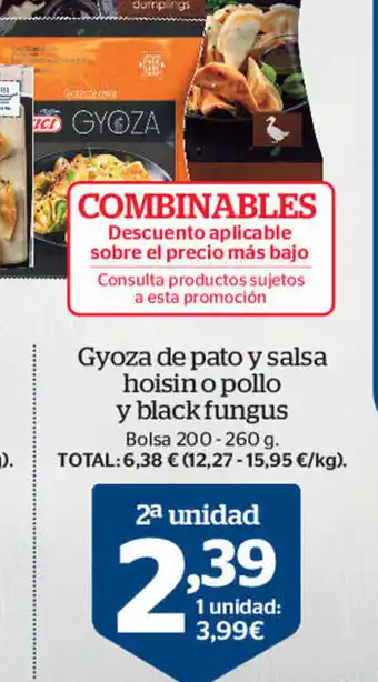 La Sirena Gyoza de Pato Y Salsa Hoisin o Pollo Y Black Fungus oferta