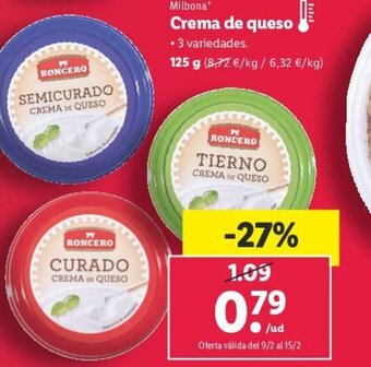 Lidl Crema de Queso oferta