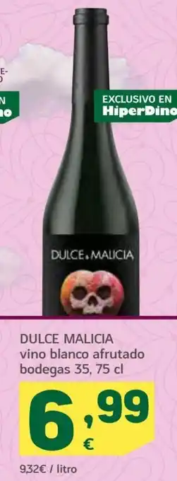 HiperDino Dulce Malicia Vino Blanco Afrutado bodegas 35, 75cl oferta