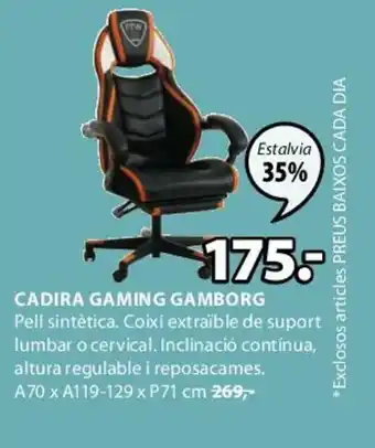 JYSK Cadira Gaming Gamborg oferta