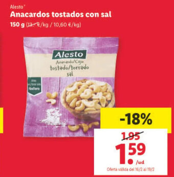 Lidl Anacardos Tostados Con Sal oferta