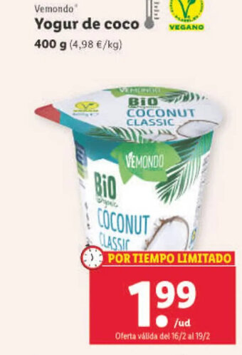 Lidl Yogur de Coco oferta