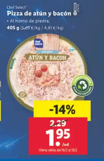 Lidl Pizza de Atún Y Bácon oferta