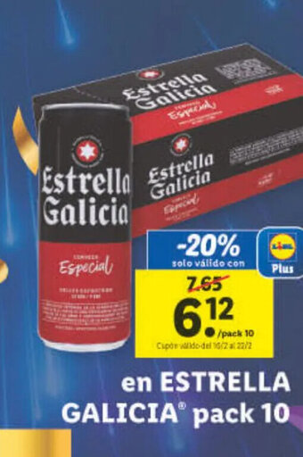 Lidl Estrella Galicia Pack 10 oferta