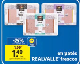 Lidl Patés Realvalle Frescos oferta