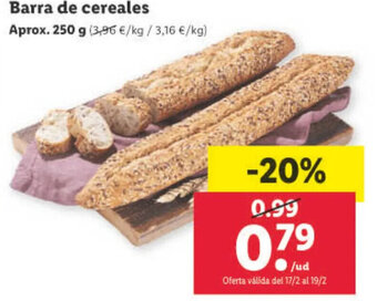 Lidl Barra de Cereales oferta