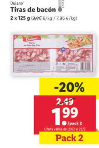 Lidl Tiras de Bacón oferta