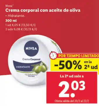 Lidl Crema Corporal con Aceite de Oliva oferta