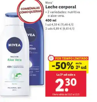 Lidl Leche Corporal oferta