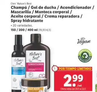 Champú/ Gel de Ducha/ Acondicionador/ Mascarilla/ Manteca Corporal/ Aceite Corporal/ Crema Reparadora/ Spray Hidratante
