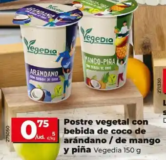 Dia Postre Vegetal Con Bebida De Coco De Arándano / De Mango Y piña oferta