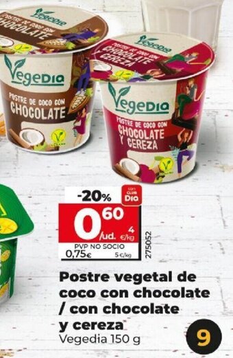 Dia Postre Vegetal De Coco Con Chocolate/ Con Chocolate Y Cereza oferta
